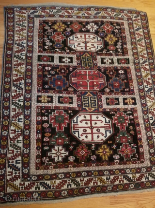  This posting is for a Kuba area rug  55"x 69" - 140cm x 175cm. Woven either side of 1900 I believe it is 4th quarter of the 1800's.  Graphic  ...
