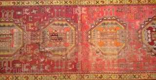 Caucasian Rug
4.02 x 8.52 ft (123 x 260 cm)
Approximately 80 years old. Quite large in size. In pretty good condition but with some color fading and deformation.
      