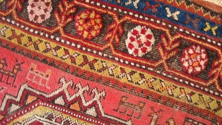 Caucasian Rug
4.02 x 8.52 ft (123 x 260 cm)
Approximately 80 years old. Quite large in size. In pretty good condition but with some color fading and deformation.
      