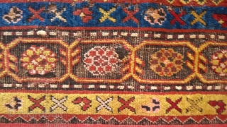 Caucasian Rug
4.02 x 8.52 ft (123 x 260 cm)
Approximately 80 years old. Quite large in size. In pretty good condition but with some color fading and deformation.
      