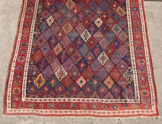 Jaf Kurd rug, Late 19th c., 4'8" x 8'4".  An exceptional Jaf Kurd rug, rare and beautiful. Lovely naturally dyed colors in an amazing display of diamonds.  Approximately, approx. 2  ...