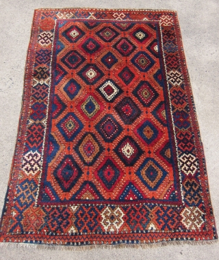 Late 19th C. E. Anatolian, Sivas area rug, 4'4" x 6'5" in the so-called "Baklava" design.  In near mint condition with full pile and rich natural colors.     