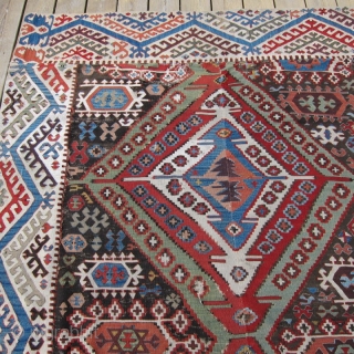 C.Anatolian kilim, 8'7' x 9"  2.74m x 2.44m, 3rd qtr.19th C. or earlier.  Recently purchased from a family who has owned it for over 95 years, this Central Anatolian kilim  ...