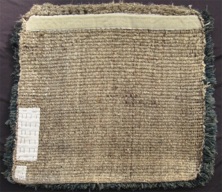 19th C. Tibetan mat, 2'7" x 2'7", warp faced back weave, double dorje design.  Excellent condition.  SOLD              
