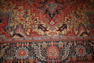 A Magnificent antique Persian Heriz from 1910.It is in phenomenal condition with an absolute nice size 10'-8" x 13'-4",which fits in 11' x 13' size category, that is an odd size, and  ...