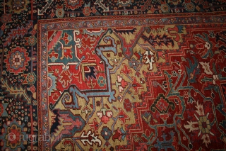 A Magnificent antique Persian Heriz from 1910.It is in phenomenal condition with an absolute nice size 10'-8" x 13'-4",which fits in 11' x 13' size category, that is an odd size, and  ...