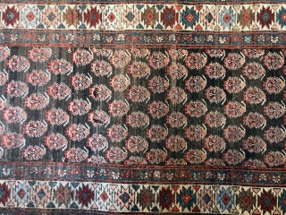 Antique 18' long Persian Heriz runner with unusual paisley pattern. It is 3' in width.                  