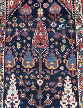 Luri Bakhtiari with tree of life pattern dated 1900 unique piece
290x105
Great condition full pile
All natural colors 
                