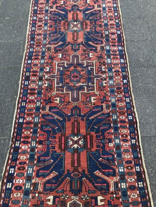 Antique Heriz Caucasian Karaja runner 1910-20
Fluffy wool
Good condition
100x320                         