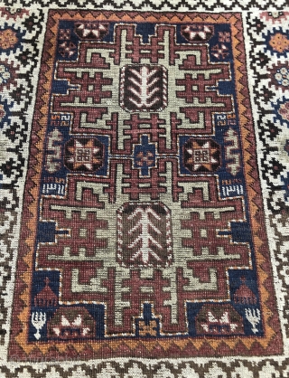 Kazak with Lesghi stars mini prayer rug dated 1311= 1893
Ca. 100x70
Rare piece and very decorative 
White thick border               