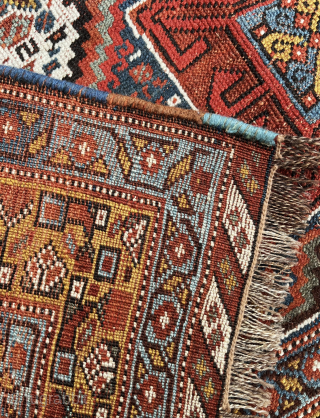 Super rare collector piece Khamseh Qashqai top condition 1880ish Saffron border excellent graphics
157x200
Contact me for more details thank you
4500€ plus shipping