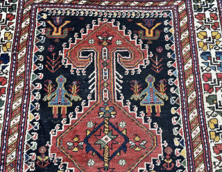 Good looking Nasrabad ( Nasr Abad, Fars region Shiraz) runner rug with excellent colors, interesting graphics and great condition
Pre 1920ish wool on wool
110x325
950€ plus shipping
Contact: slip_knot_982@yahoo.com or WhatsApp +49 ...