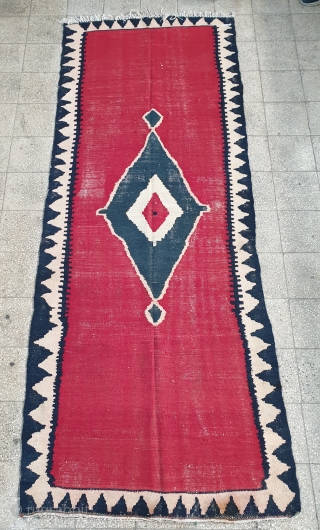 Exquisite bijar kilim with minimalistic design,
Circa 1940 , size 300 * 116 cm                    