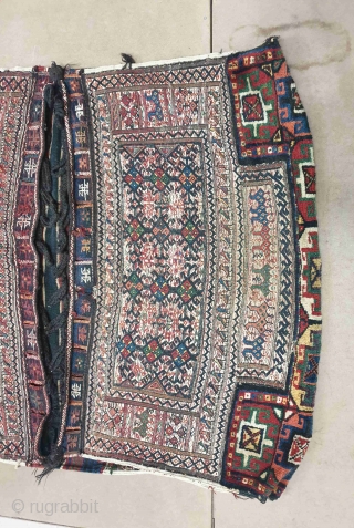 Authentic Bakhtiari khorjin in excellent condition.
Vibrant natural colours and intricate embroidered motifs featured this gorgeous khorjin and turned this Bakhtiary as a masterpiece artecraft.
Dimensions 155 * 120 cm.
Circa 1880-1890
collector's choice   