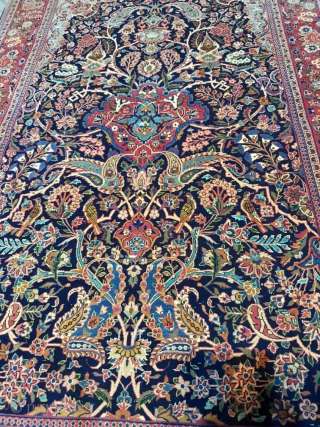 Fine pair kashan rugs
Excellent colors,in mint condition,edges are in good condition,circa 1920                     