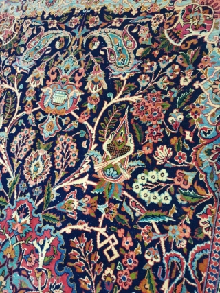 Fine pair kashan rugs
Excellent colors,in mint condition,edges are in good condition,circa 1920                     