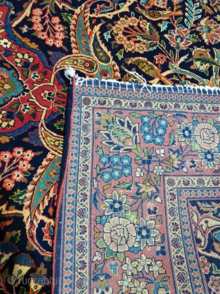 Fine pair kashan rugs
Excellent colors,in mint condition,edges are in good condition,circa 1920                     