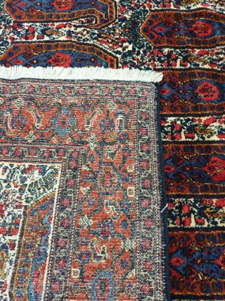 A symmetrically knotted Kurdi rug
From sanandaj,
the field design is composed of repeat made up from buteh pattern,more typically found in kerman rugs
its colors are so sharp,monochromatic blue in excellent condition,cotton foundation,
Measuring   ...