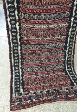 Antique Afshar kilim with Intricate fine weaving, naturally dyed 
Early 20th century , size 222 * 122 cm, excellent condition             