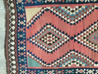 A flatweave from shahsavan tribes of Azerbaijan,iran
Circa 1920-40 , all colors are naturally  dyed , measurements  260 * 140 cm 
Excellent condition         