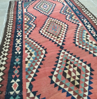 A flatweave from shahsavan tribes of Azerbaijan,iran
Circa 1920-40 , all colors are naturally  dyed , measurements  260 * 140 cm 
Excellent condition         