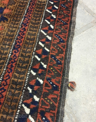 BALUCH prayer rug in mint condition, woven in ZIRKOUH of GHAEN , interestingly with this rug is its colorful hues which can be considered as an exception among baluchy rugs , fringes  ...