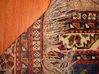 KAMSEH'S TRIBAL RUG: The rug is dated approximately 1930. The dyes appear to be entirely natural. This tribal rug is Kamsehs and not Qashqa’is as originally thought. The weft is wool and  ...