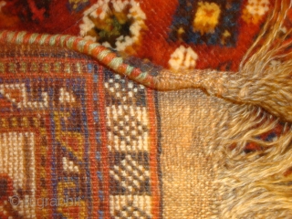 KAMSEH'S TRIBAL RUG: The rug is dated approximately 1930. The dyes appear to be entirely natural. This tribal rug is Kamsehs and not Qashqa’is as originally thought. The weft is wool and  ...