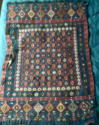 Beautiful Anatolian Nixed Technique  Yastik ? 61 * 95 cm circa mid C19th
Wool and cotton
Basically good condition one damaged area sees pic
Pay PayPal or BACS transfer   postage included   ...