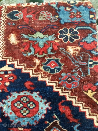 Anatolian Khula rug fragment 50*59 cm circa 1800
fabulous rich colours and lustrous pile
conserved round the edges
Pay PayPal or BACS transfer   postage included   for UK only  
  