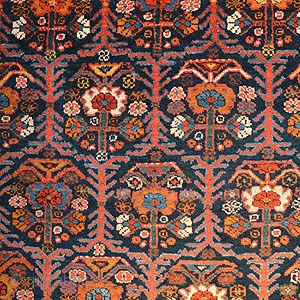 REF 1439 Antique Afshar rug of venerable age and fine quality. 6'11 x 5'9 - 210 x 174
Full pile of excellent soft wool.  Elaborate kelim ends have been conserved.   