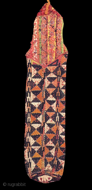 Yomud embroidered scissor bag circa 1900.  All natural dyes and in excellent condition.                   