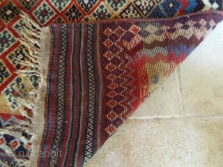1643 Unusual Antique Qashqai rug, end of 19th century. Low pile but without restoration. All natural dyes. 8'9 x 4'9 - 269 x 145
Check my other posts and website: purdon.com   