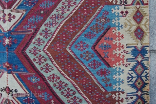 Very pretty Fine Antique Malatya Reyhanli kilim 268 x 142 cm (8ft 11" x 4ft 9")  2nd half 19th century. All natural dyestuffs. Condition: according to age and usage, several places  ...