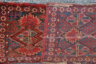 antique tribal middle Amu Darya Ersari Bashir animal trapping 124 x 46 cm, 2nd half 19th century. all natural dyestuffs. condition: very good, evenly full till medium pile all over of very  ...