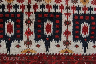 Rare Ikat design Antique Ersari Turkoman prayer rug 110 x 87 cm (3ft 8" x 2ft 11") 1st quarter 20th century. All natural dyes, colours: red, 2nd red, ivory, dark blue, yellow,  ...