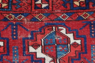 antique middle Amu Darya tribal Ersari Turkoman chuval 171 x 96 cm (5ft 8" x 3ft 2") mid 19th century. All natural dyes. Condition: good, evenly medium to low pile with minor  ...