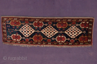 pre 1900 full pile antique Ersari trapping 139 x 42 cm (4ft 8" x 1ft 5") last quarter 19th century. All dyes appear natural to me, colours brownish red, blue, green, yellow,  ...