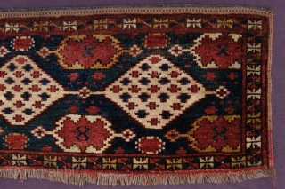 pre 1900 full pile antique Ersari trapping 139 x 42 cm (4ft 8" x 1ft 5") last quarter 19th century. All dyes appear natural to me, colours brownish red, blue, green, yellow,  ...