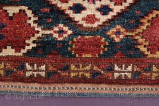 pre 1900 full pile antique Ersari trapping 139 x 42 cm (4ft 8" x 1ft 5") last quarter 19th century. All dyes appear natural to me, colours brownish red, blue, green, yellow,  ...