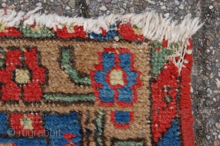 Antique North West Persian Heriz area village rug  141 x 76 cm (4ft 8" x 2ft 6") Last quarter 19th century. All natural dyes. Condition: used, good evenly low pile with  ...