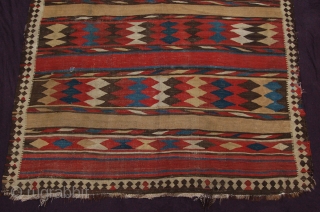 Antique South Caucasian Pallas kilim, 273 x 159 cm (9ft 1" x 5ft 4") mid to 3rd quarter 19th century. All natural dyestuffs, overall good condition as found, original braided top and  ...