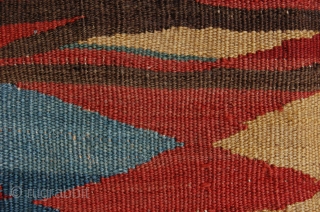 Antique South Caucasian Pallas kilim, 273 x 159 cm (9ft 1" x 5ft 4") mid to 3rd quarter 19th century. All natural dyestuffs, overall good condition as found, original braided top and  ...