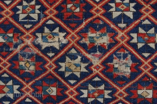 Early Antique Shirvan 138 x 119 cm (4ft 7" x 3ft 11") 19th century, high quality fine weave, beautiful colours of all natural dyes, woolen warps and wefts,  Condition: good but  ...