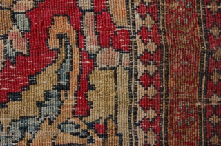 fine Antique  Najavabad (Moubarakeh), Isphahan area village rug 219 x 138 cm (7ft 4" x 4ft 7") 1st part 20th century. Condition: good, evenly medium to low pile, top and bottom  ...