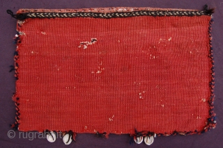 Antique Afshar bag 48 x 30 cm (1ft 7" x 1ft) 19th century fine symmetrical knotting warps: 2 threads Z spun ivory wool wefts: fine red wool (two strands) all natural dyes  ...