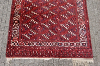 Antique Yomuth main carpet 308 x 206 cm (10ft 3" x 6ft 10") late 19th century. All natural dyes, Condition: very good, ready to use, medium to low pile all over (1  ...