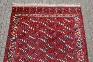 Antique Yomuth main carpet 308 x 206 cm (10ft 3" x 6ft 10") late 19th century. All natural dyes, Condition: very good, ready to use, medium to low pile all over (1  ...