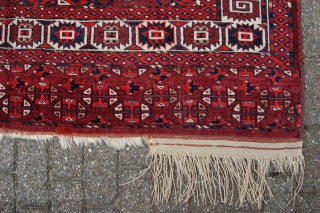 Antique Yomuth main carpet 308 x 206 cm (10ft 3" x 6ft 10") late 19th century. All natural dyes, Condition: very good, ready to use, medium to low pile all over (1  ...