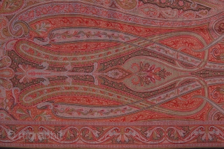 Fine large size Kashmir cloth 349 x 162 cm (11ft 8" x 5ft 5") France late 19th/early 20th century condition very good: all sides complete and intact, no wear, no tears, one  ...